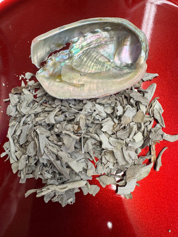 Mini Abalone Shell with Loose White Sage