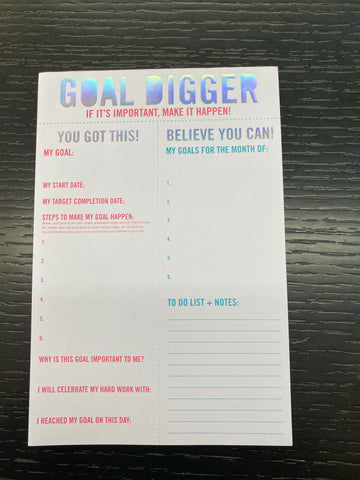 Goal Digger Goal Setting Notepad