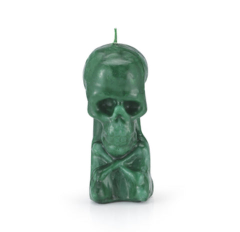 Green Skull Candle