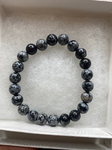 Snowflake Obsidian Bracelet