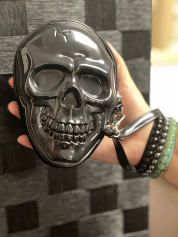 Smiling Skull Zippered Wristlet